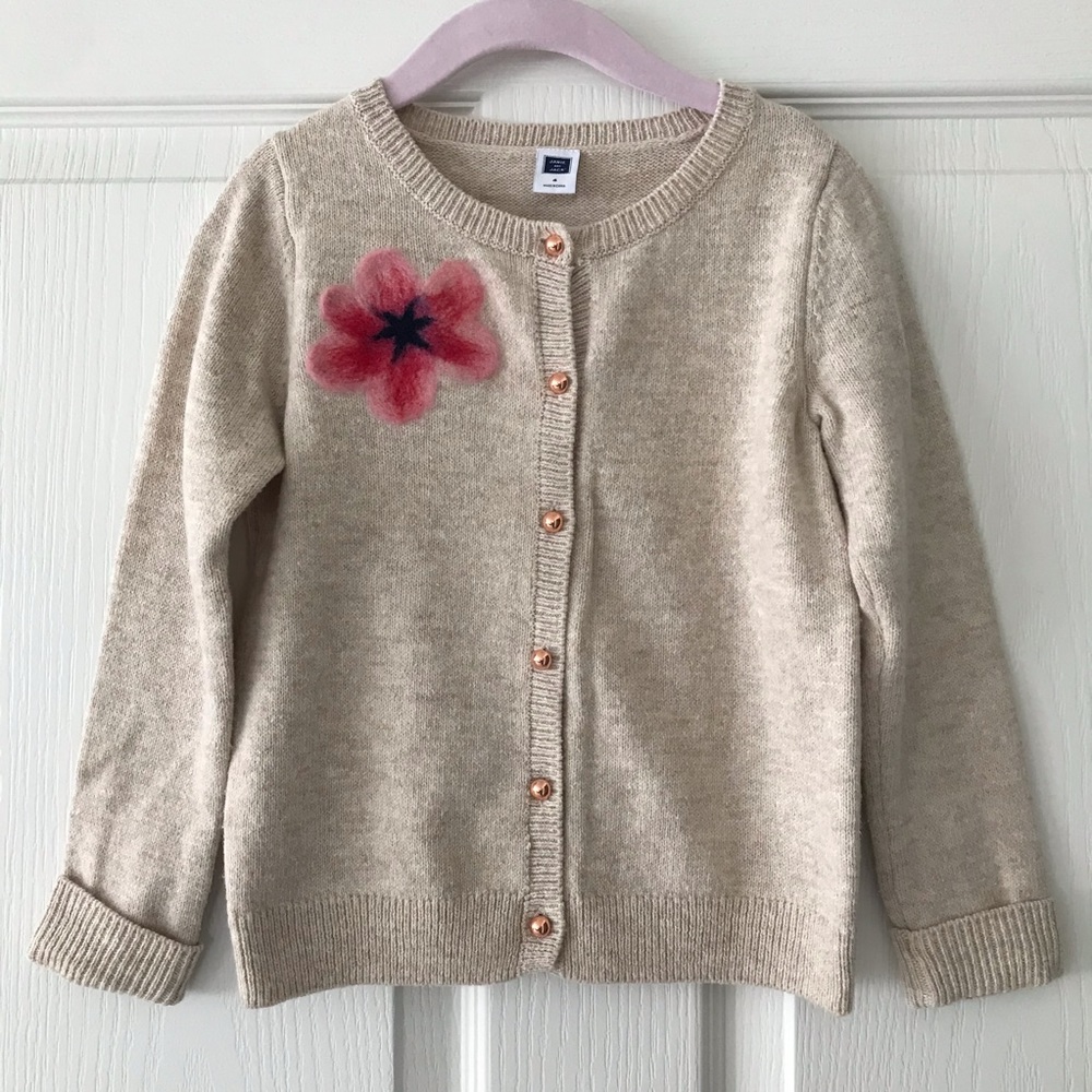 Janie and Jack Cardigan - Cream - Size 4
